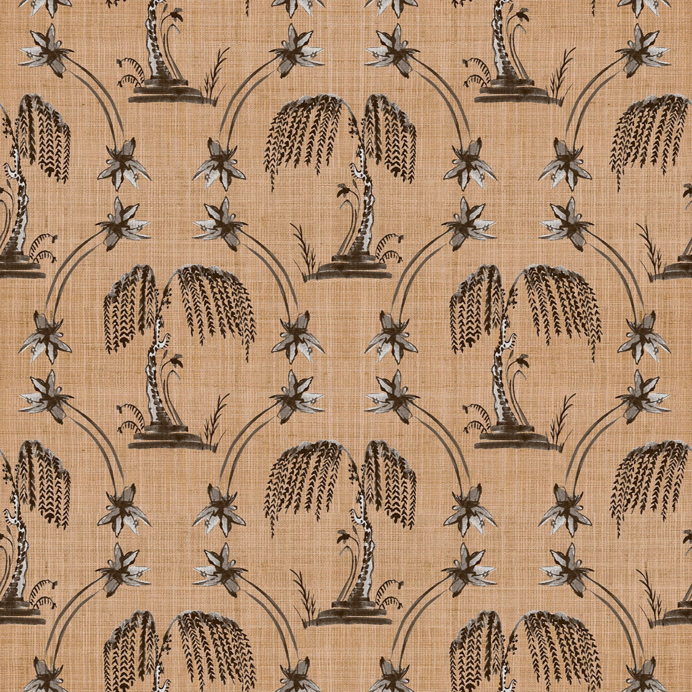 Petal Pavilion on Grasscloth