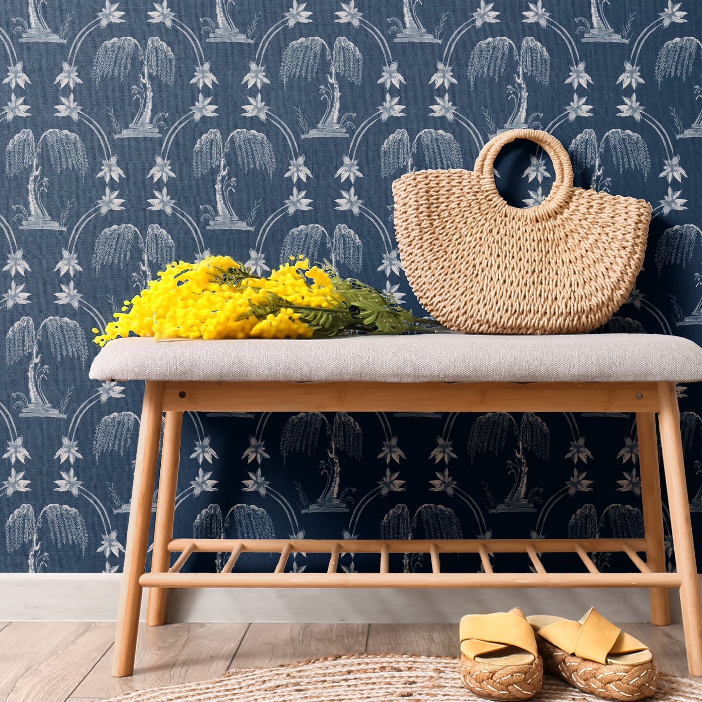 Petal Pavilion on Grasscloth