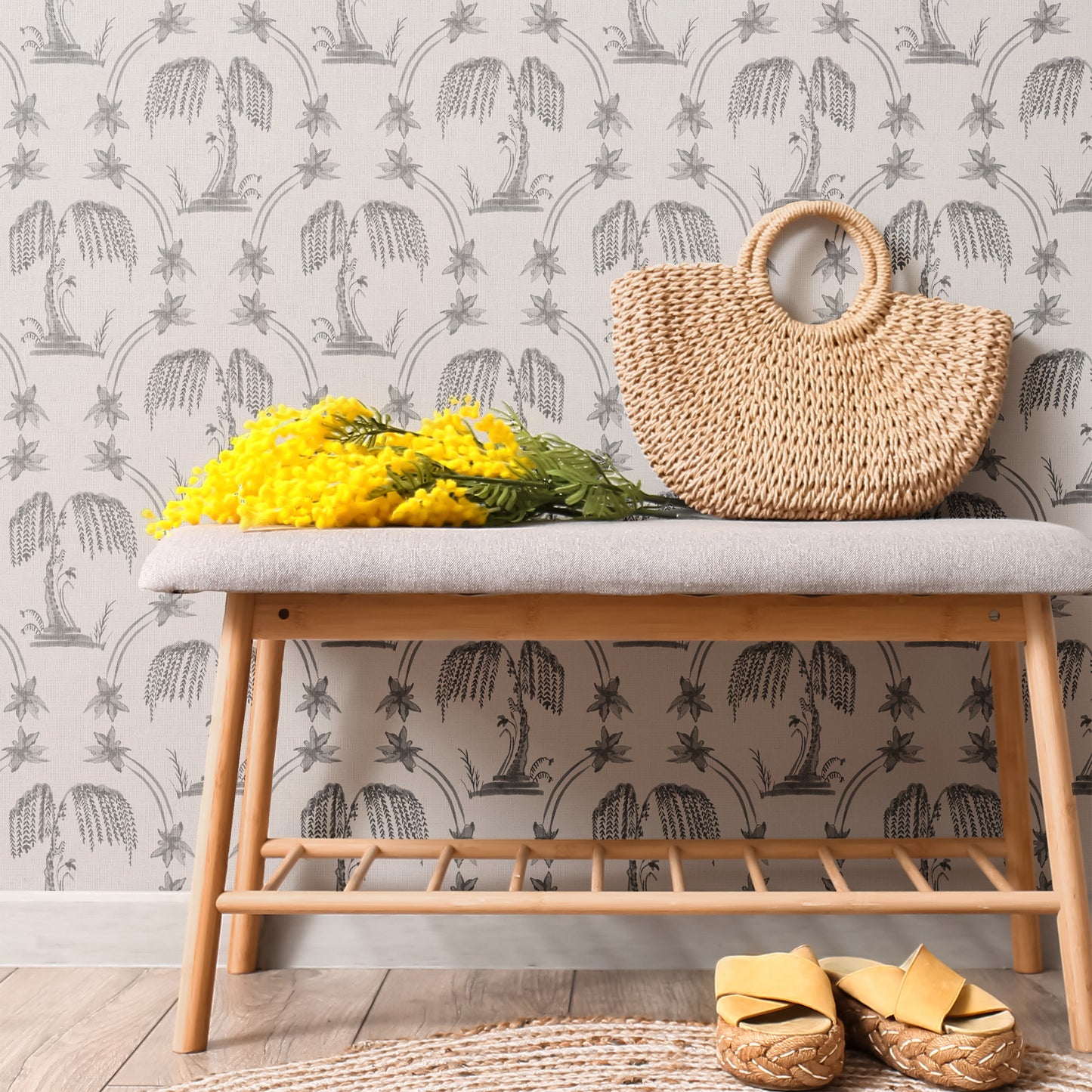 Petal Pavilion on Grasscloth