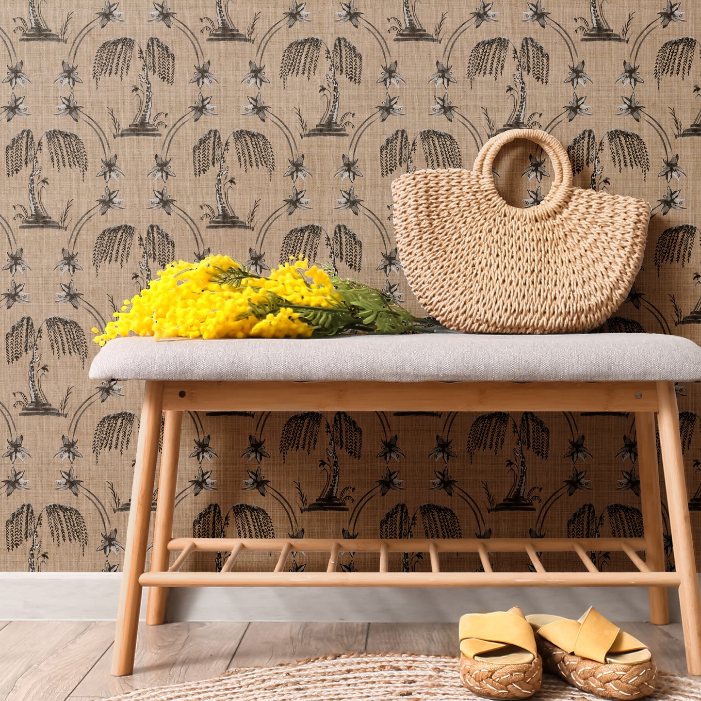 Petal Pavilion on Grasscloth