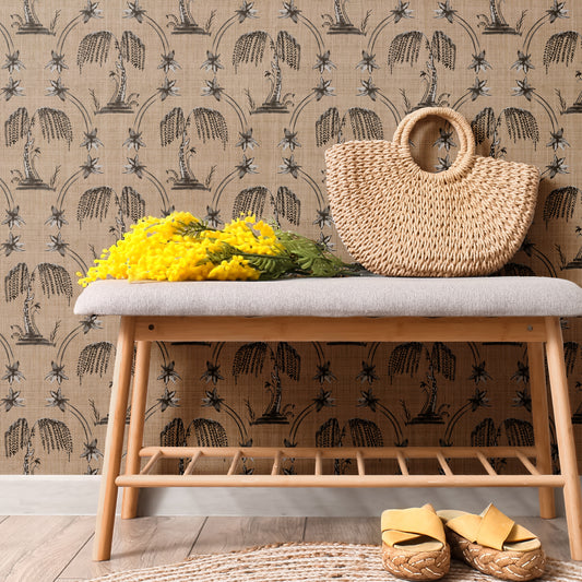 Petal Pavilion on Grasscloth