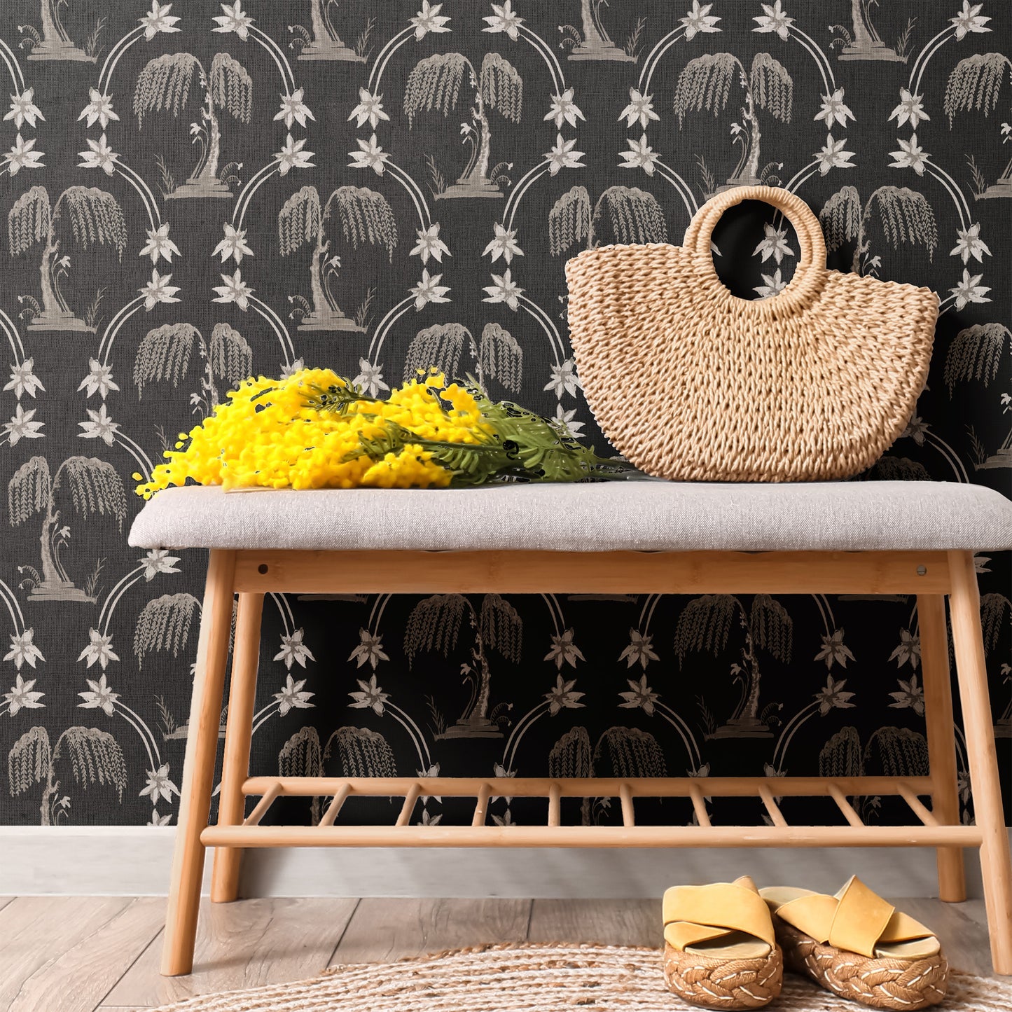 Petal Pavilion on Grasscloth