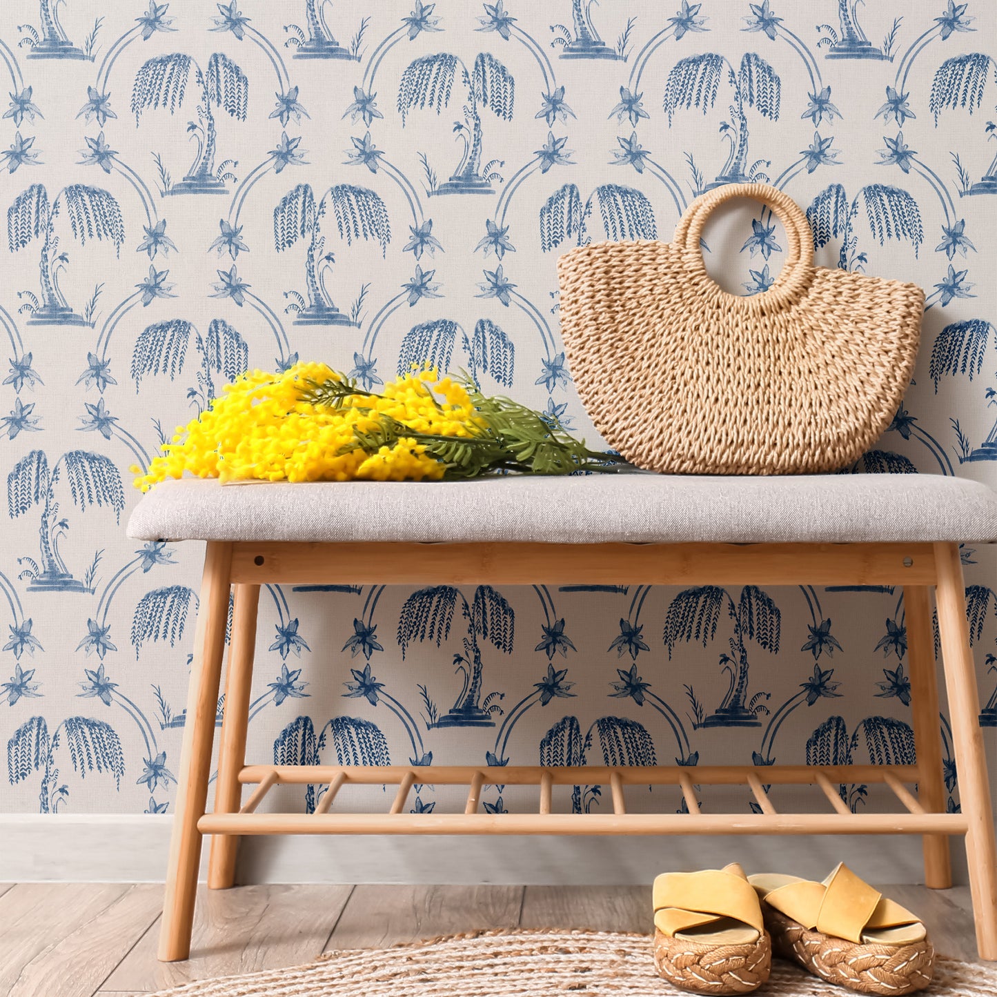 Petal Pavilion on Grasscloth