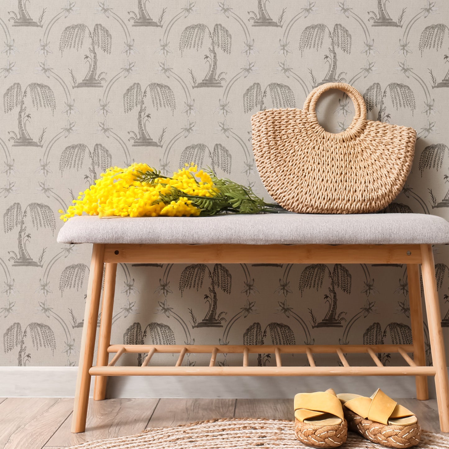 Petal Pavilion on Grasscloth