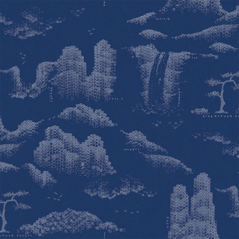 Shan Shui on Grasscloth