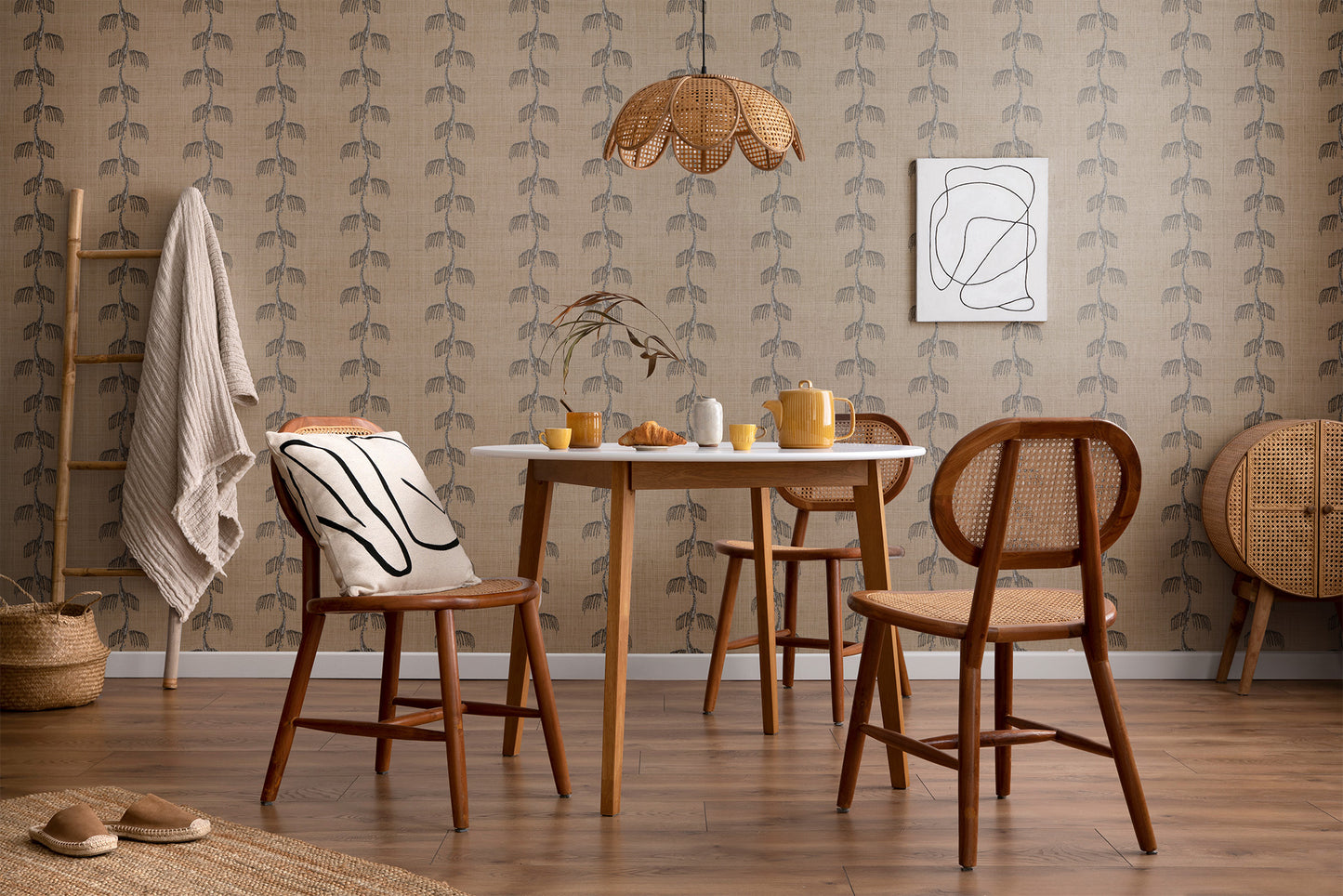 Willow Walk on Grasscloth